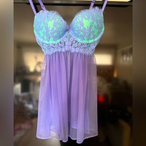 Victoria’s Secret lingerie bra top. Like New. Never Worn. Lavender and Turquoise